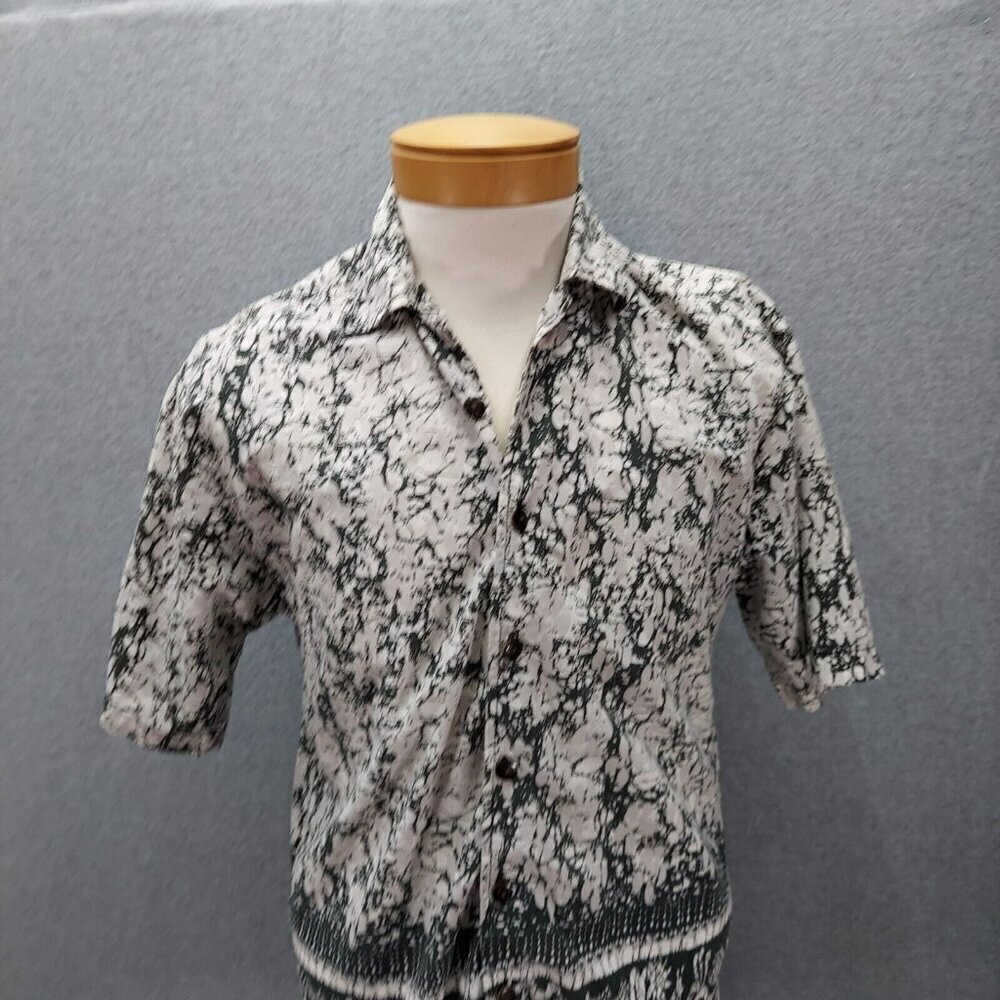 Burnside Mens  Button Down Paint Splatter  SZ Medium  Tropical Skate Surf Style